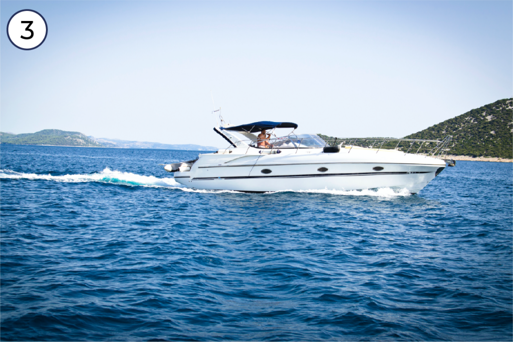 motor yacht in the sea